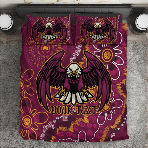 Personalised Sea Eagles NAIDOC Week 2024 Bedding Set Aboriginal Fire Burning Sparks