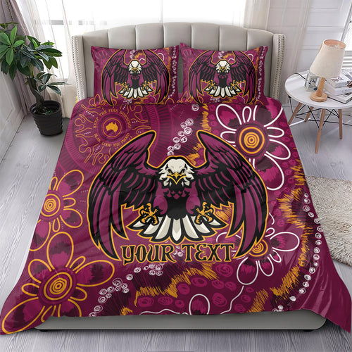 Personalised Sea Eagles NAIDOC Week 2024 Bedding Set Aboriginal Fire Burning Sparks