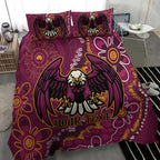 Personalised Sea Eagles NAIDOC Week 2024 Bedding Set Aboriginal Fire Burning Sparks