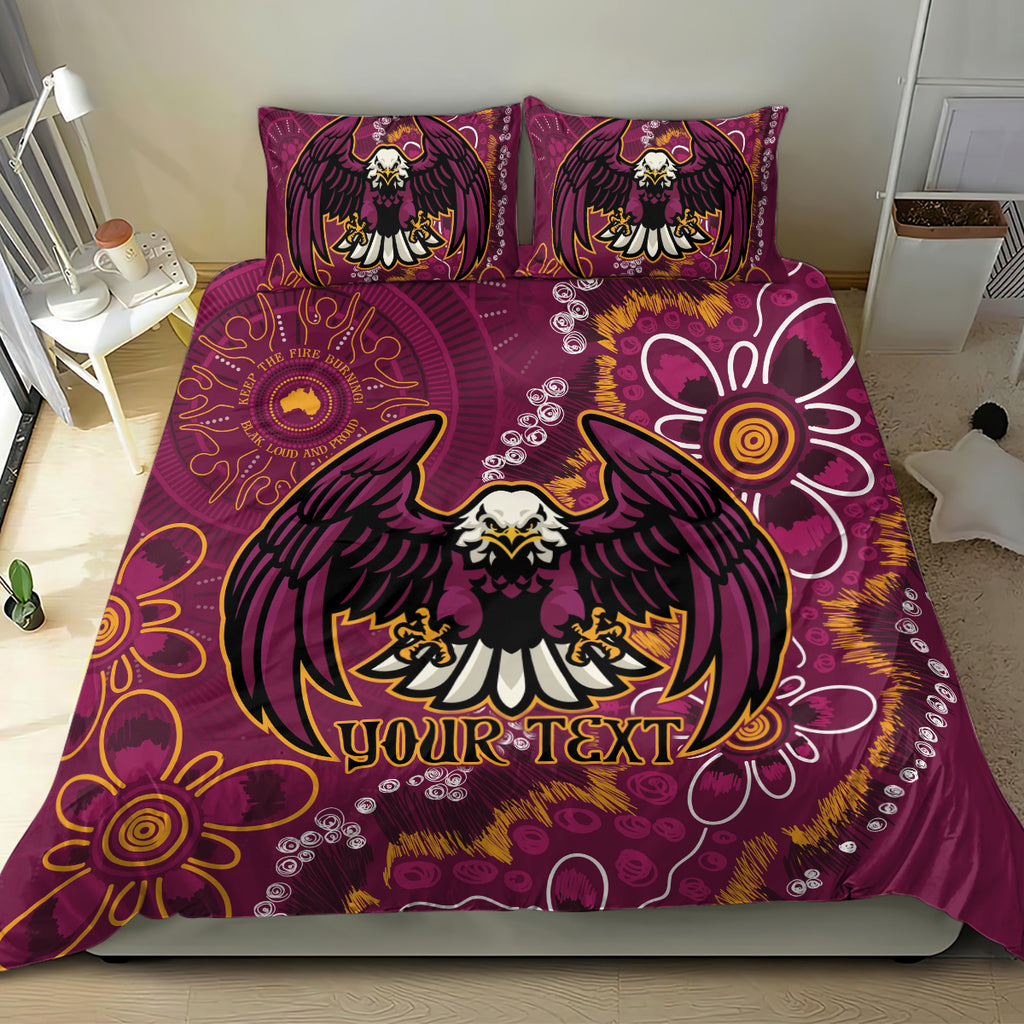 Personalised Sea Eagles NAIDOC Week 2024 Bedding Set Aboriginal Fire Burning Sparks