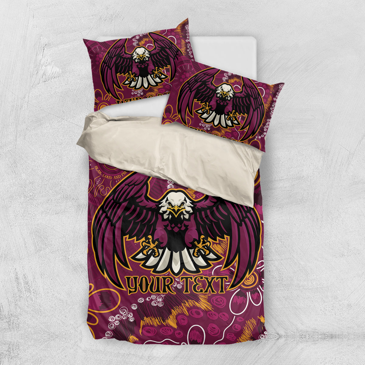 Personalised Sea Eagles NAIDOC Week 2024 Bedding Set Aboriginal Fire Burning Sparks