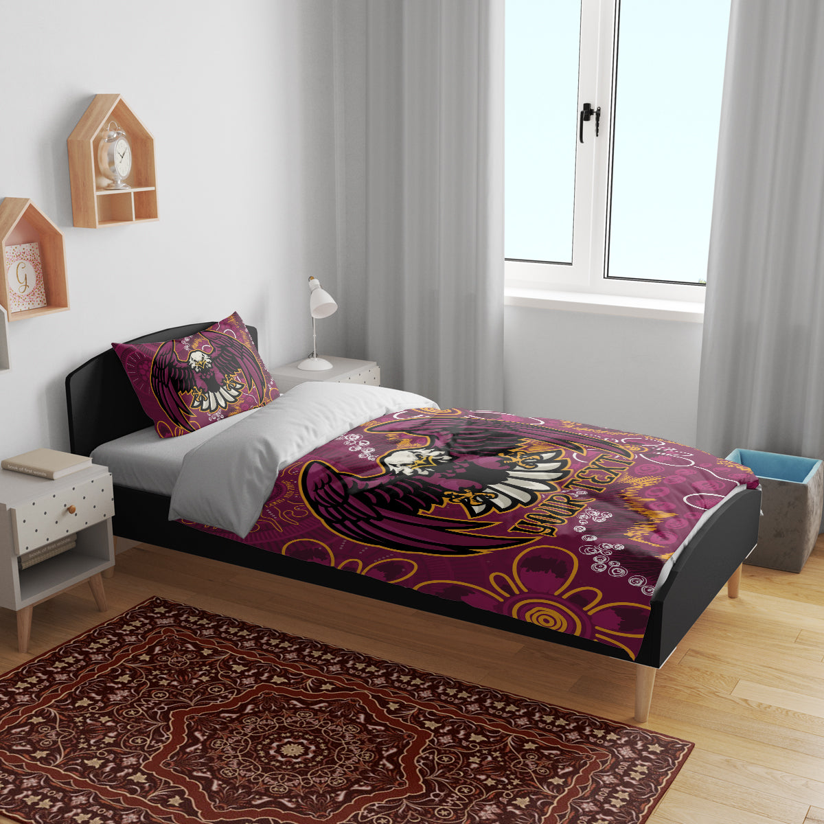 Personalised Sea Eagles NAIDOC Week 2024 Bedding Set Aboriginal Fire Burning Sparks