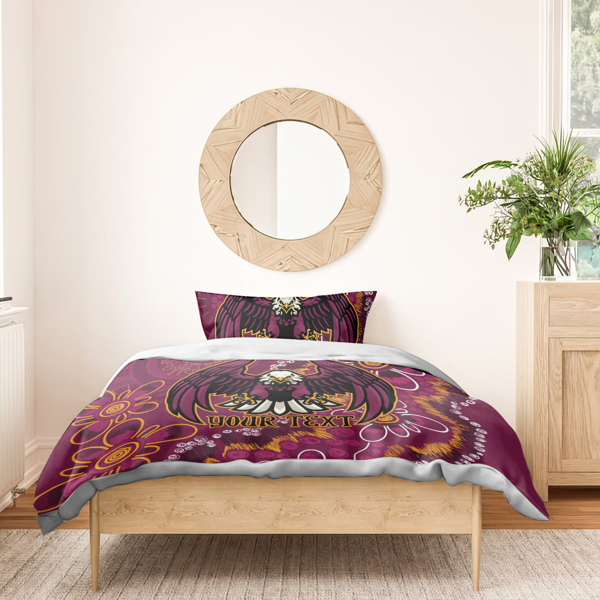 Personalised Sea Eagles NAIDOC Week 2024 Bedding Set Aboriginal Fire Burning Sparks