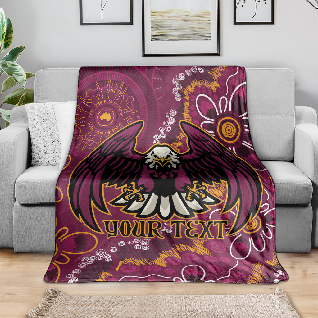Personalised Sea Eagles NAIDOC Week 2024 Blanket Aboriginal Fire Burning Sparks