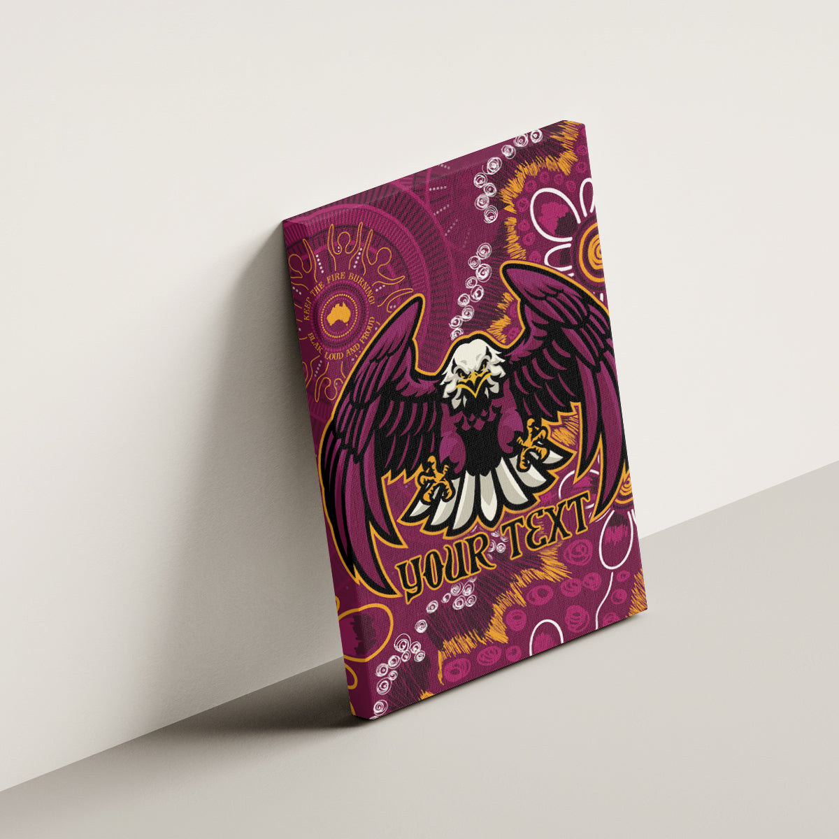 Personalised Sea Eagles NAIDOC Week 2024 Canvas Wall Art Aboriginal Fire Burning Sparks