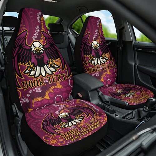 Personalised Sea Eagles NAIDOC Week 2024 Car Seat Cover Aboriginal Fire Burning Sparks