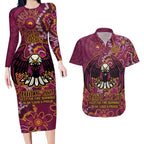 Personalised Sea Eagles NAIDOC Week 2024 Couples Matching Long Sleeve Bodycon Dress and Hawaiian Shirt Aboriginal Fire Burning Sparks