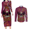 Personalised Sea Eagles NAIDOC Week 2024 Couples Matching Long Sleeve Bodycon Dress and Long Sleeve Button Shirt Aboriginal Fire Burning Sparks