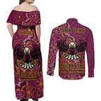 Personalised Sea Eagles NAIDOC Week 2024 Couples Matching Off Shoulder Maxi Dress and Long Sleeve Button Shirt Aboriginal Fire Burning Sparks