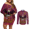 Personalised Sea Eagles NAIDOC Week 2024 Couples Matching Off Shoulder Short Dress and Long Sleeve Button Shirt Aboriginal Fire Burning Sparks