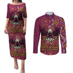 Personalised Sea Eagles NAIDOC Week 2024 Couples Matching Puletasi and Long Sleeve Button Shirt Aboriginal Fire Burning Sparks
