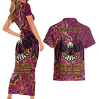 Personalised Sea Eagles NAIDOC Week 2024 Couples Matching Short Sleeve Bodycon Dress and Hawaiian Shirt Aboriginal Fire Burning Sparks