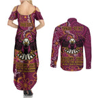 Personalised Sea Eagles NAIDOC Week 2024 Couples Matching Summer Maxi Dress and Long Sleeve Button Shirt Aboriginal Fire Burning Sparks