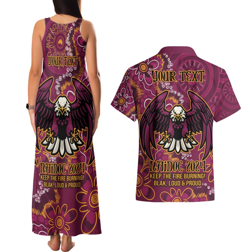 Personalised Sea Eagles NAIDOC Week 2024 Couples Matching Tank Maxi Dress and Hawaiian Shirt Aboriginal Fire Burning Sparks