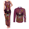 Personalised Sea Eagles NAIDOC Week 2024 Couples Matching Tank Maxi Dress and Long Sleeve Button Shirt Aboriginal Fire Burning Sparks