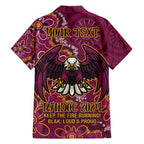 Personalised Sea Eagles NAIDOC Week 2024 Family Matching Long Sleeve Bodycon Dress and Hawaiian Shirt Aboriginal Fire Burning Sparks