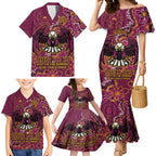 Personalised Sea Eagles NAIDOC Week 2024 Family Matching Mermaid Dress and Hawaiian Shirt Aboriginal Fire Burning Sparks