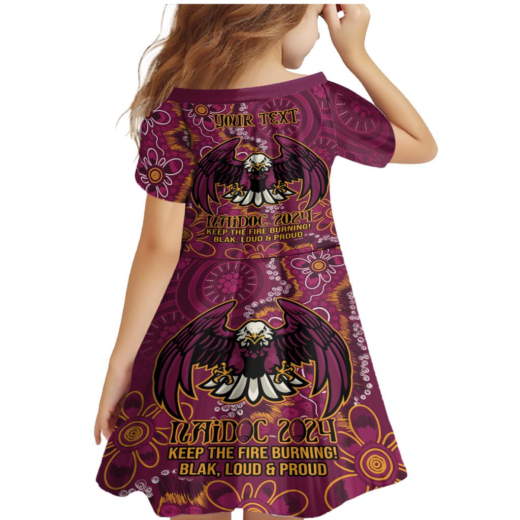 Personalised Sea Eagles NAIDOC Week 2024 Family Matching Mermaid Dress and Hawaiian Shirt Aboriginal Fire Burning Sparks