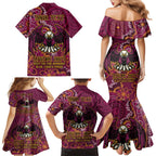 Personalised Sea Eagles NAIDOC Week 2024 Family Matching Mermaid Dress and Hawaiian Shirt Aboriginal Fire Burning Sparks