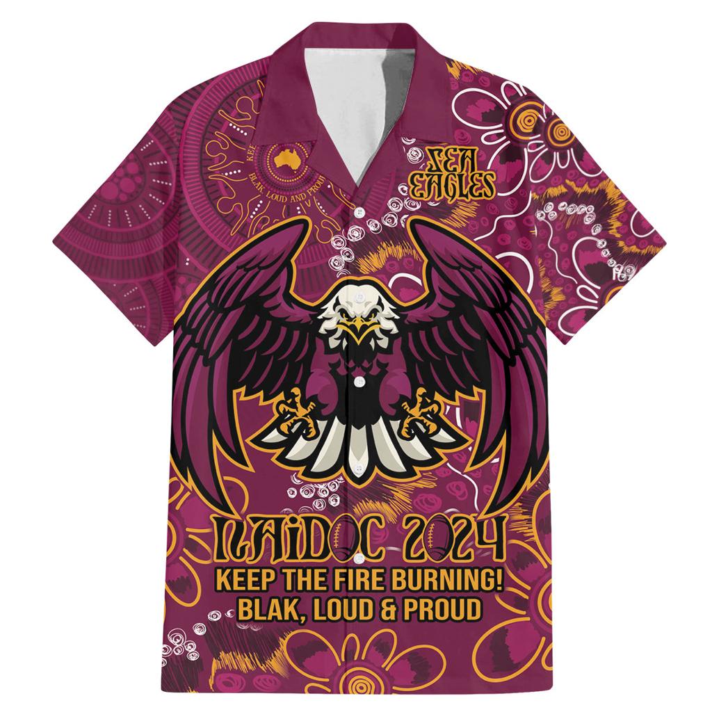Personalised Sea Eagles NAIDOC Week 2024 Family Matching Mermaid Dress and Hawaiian Shirt Aboriginal Fire Burning Sparks