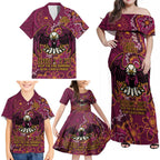 Personalised Sea Eagles NAIDOC Week 2024 Family Matching Off Shoulder Maxi Dress and Hawaiian Shirt Aboriginal Fire Burning Sparks