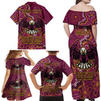 Personalised Sea Eagles NAIDOC Week 2024 Family Matching Off Shoulder Maxi Dress and Hawaiian Shirt Aboriginal Fire Burning Sparks