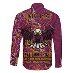 Personalised Sea Eagles NAIDOC Week 2024 Family Matching Off Shoulder Short Dress and Hawaiian Shirt Aboriginal Fire Burning Sparks