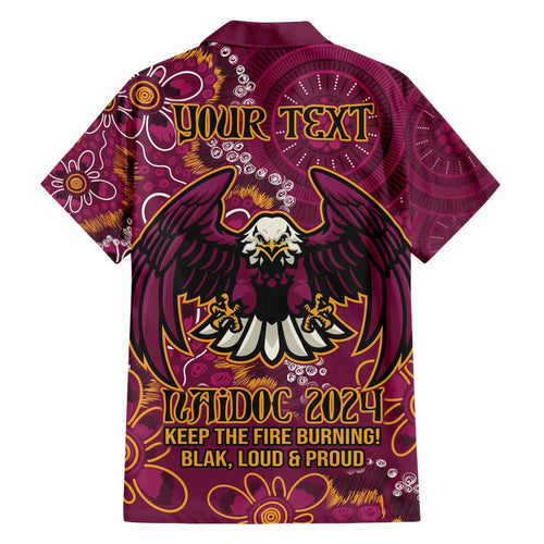 Personalised Sea Eagles NAIDOC Week 2024 Family Matching Puletasi and Hawaiian Shirt Aboriginal Fire Burning Sparks