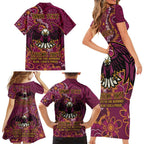 Personalised Sea Eagles NAIDOC Week 2024 Family Matching Short Sleeve Bodycon Dress and Hawaiian Shirt Aboriginal Fire Burning Sparks