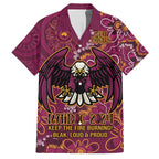 Personalised Sea Eagles NAIDOC Week 2024 Family Matching Short Sleeve Bodycon Dress and Hawaiian Shirt Aboriginal Fire Burning Sparks