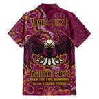 Personalised Sea Eagles NAIDOC Week 2024 Family Matching Short Sleeve Bodycon Dress and Hawaiian Shirt Aboriginal Fire Burning Sparks