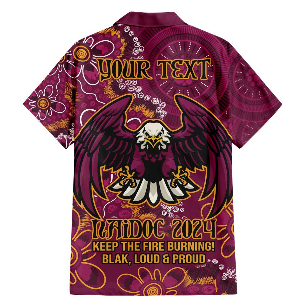 Personalised Sea Eagles NAIDOC Week 2024 Family Matching Short Sleeve Bodycon Dress and Hawaiian Shirt Aboriginal Fire Burning Sparks