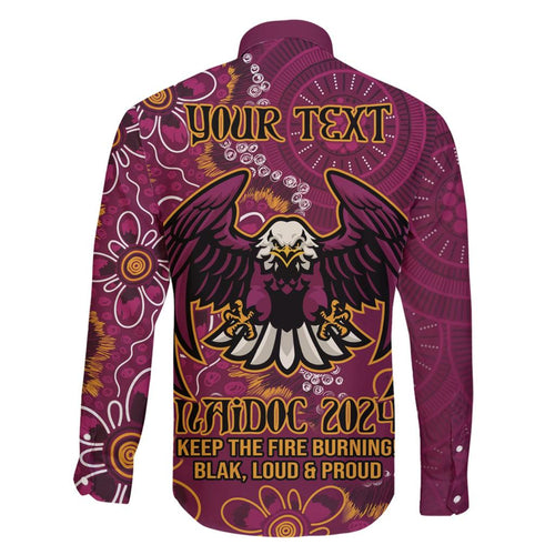 Personalised Sea Eagles NAIDOC Week 2024 Family Matching Short Sleeve Bodycon Dress and Hawaiian Shirt Aboriginal Fire Burning Sparks