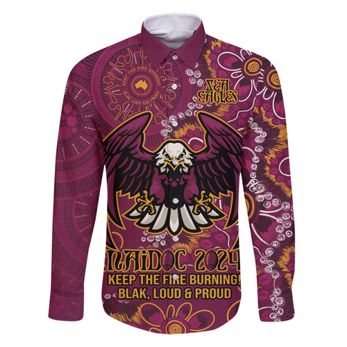Personalised Sea Eagles NAIDOC Week 2024 Family Matching Tank Maxi Dress and Hawaiian Shirt Aboriginal Fire Burning Sparks