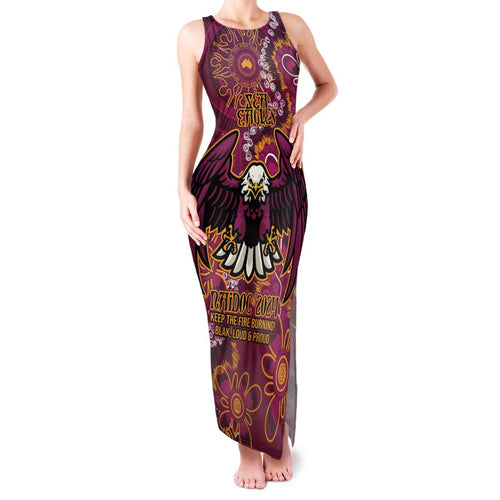 Personalised Sea Eagles NAIDOC Week 2024 Family Matching Tank Maxi Dress and Hawaiian Shirt Aboriginal Fire Burning Sparks