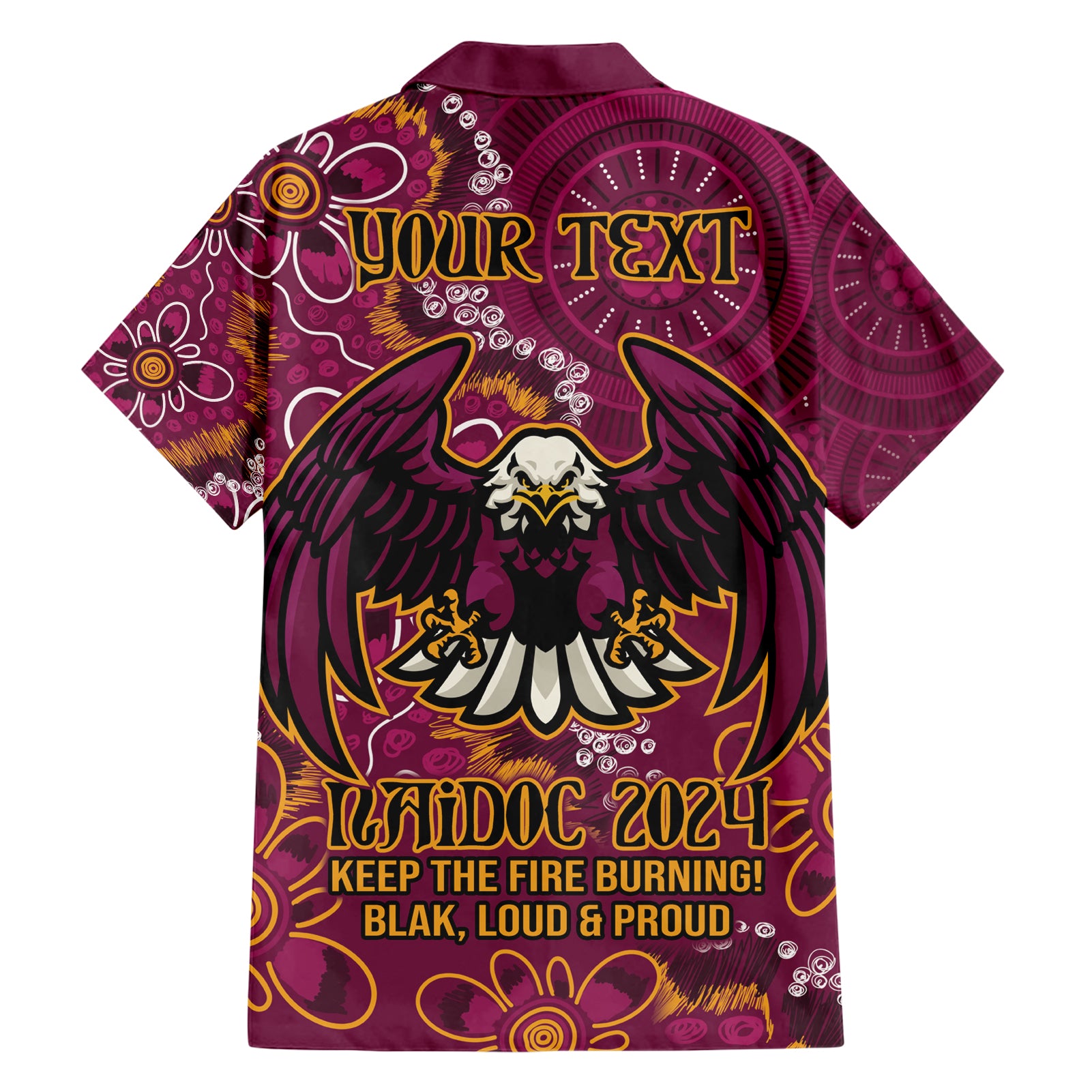 Personalised Sea Eagles NAIDOC Week 2024 Hawaiian Shirt Aboriginal Fire Burning Sparks