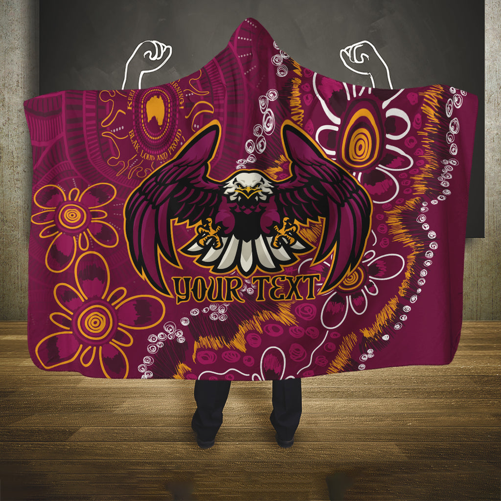 Personalised Sea Eagles NAIDOC Week 2024 Hooded Blanket Aboriginal Fire Burning Sparks