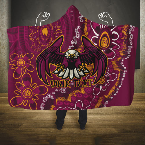 Personalised Sea Eagles NAIDOC Week 2024 Hooded Blanket Aboriginal Fire Burning Sparks