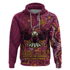 Personalised Sea Eagles NAIDOC Week 2024 Hoodie Aboriginal Fire Burning Sparks