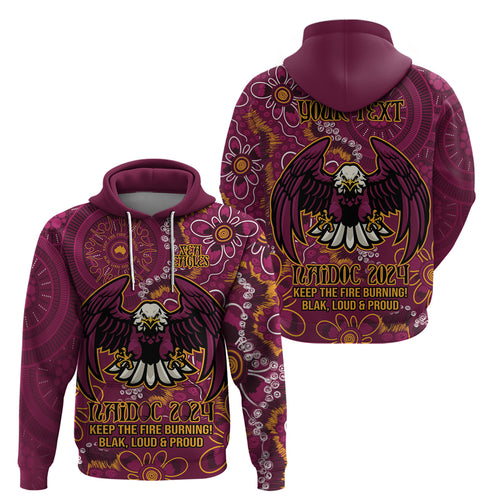 Personalised Sea Eagles NAIDOC Week 2024 Hoodie Aboriginal Fire Burning Sparks