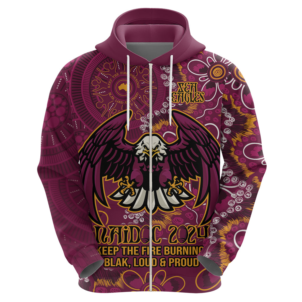 Personalised Sea Eagles NAIDOC Week 2024 Hoodie Aboriginal Fire Burning Sparks