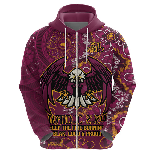 Personalised Sea Eagles NAIDOC Week 2024 Hoodie Aboriginal Fire Burning Sparks