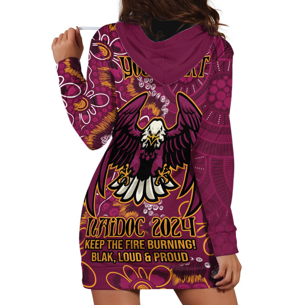 Personalised Sea Eagles NAIDOC Week 2024 Hoodie Dress Aboriginal Fire Burning Sparks