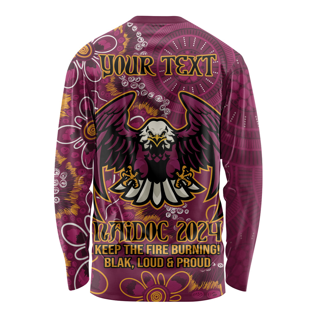 Personalised Sea Eagles NAIDOC Week 2024 Long Sleeve Shirt Aboriginal Fire Burning Sparks