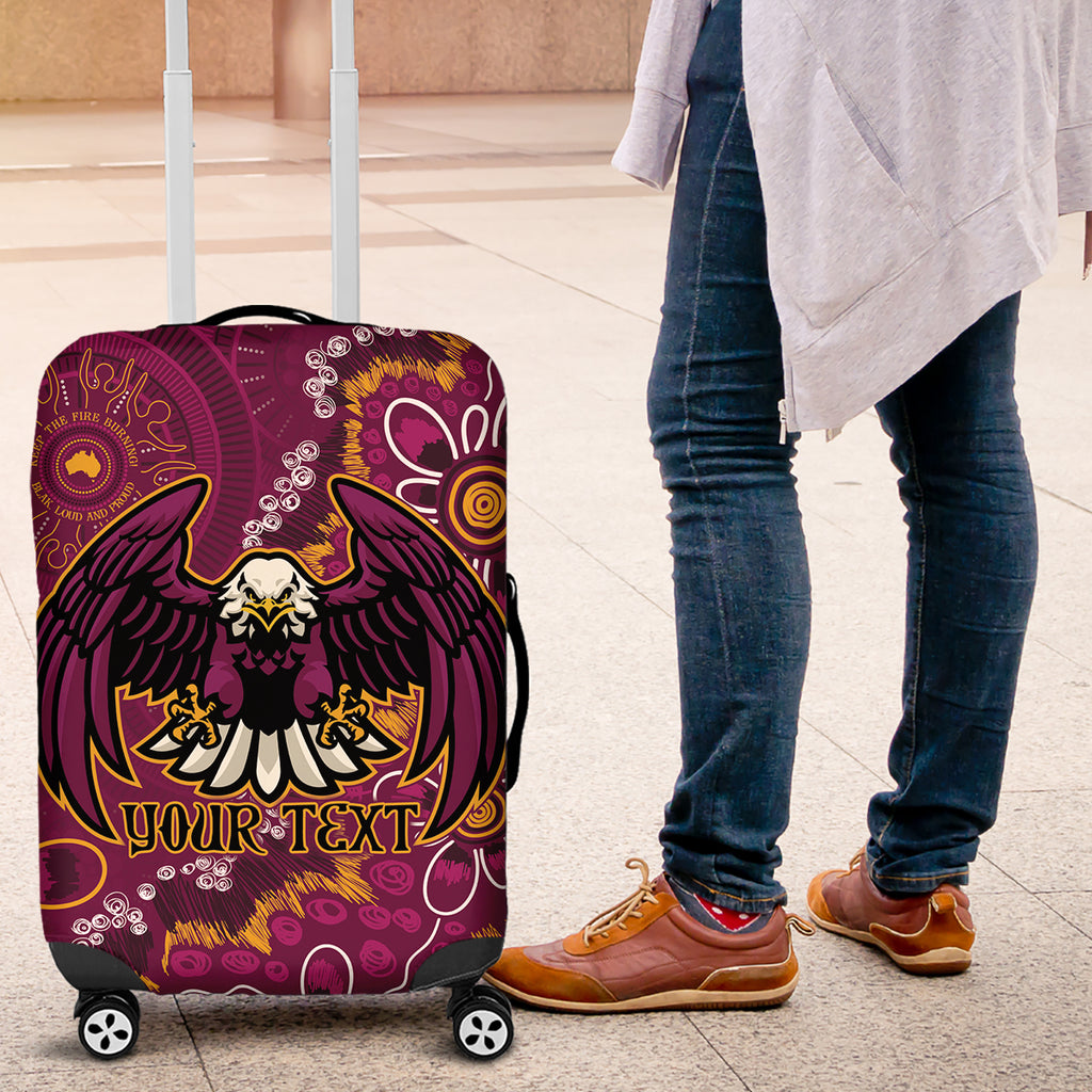 Personalised Sea Eagles NAIDOC Week 2024 Luggage Cover Aboriginal Fire Burning Sparks