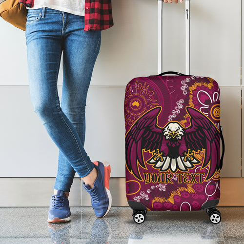 Personalised Sea Eagles NAIDOC Week 2024 Luggage Cover Aboriginal Fire Burning Sparks