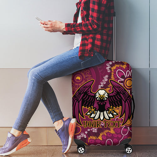 Personalised Sea Eagles NAIDOC Week 2024 Luggage Cover Aboriginal Fire Burning Sparks