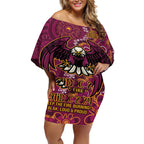 Personalised Sea Eagles NAIDOC Week 2024 Off Shoulder Short Dress Aboriginal Fire Burning Sparks