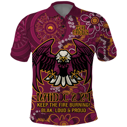 Personalised Sea Eagles NAIDOC Week 2024 Polo Shirt Aboriginal Fire Burning Sparks