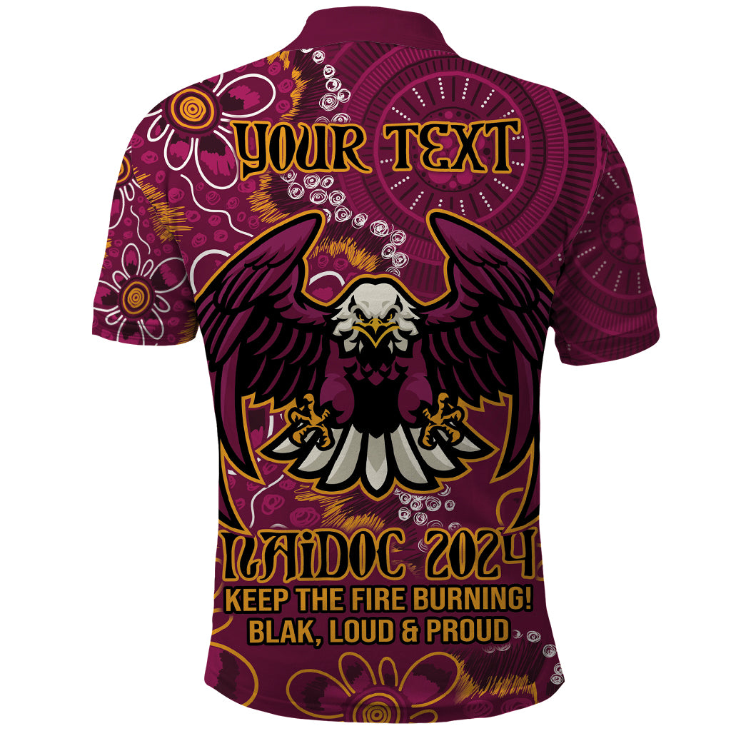 Personalised Sea Eagles NAIDOC Week 2024 Polo Shirt Aboriginal Fire Burning Sparks